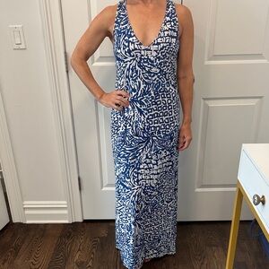 Lilly Pulitzer Blue and White Maxi Dress